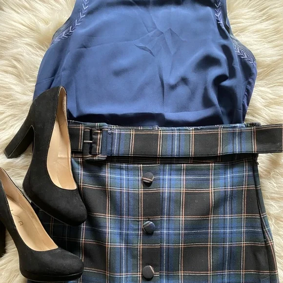 Anthropologie Maeve EUC Plaid pencil skirt - Picture 2 of 3